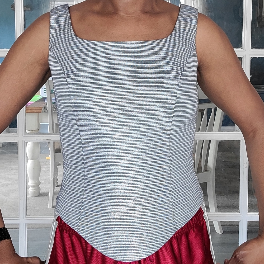 Vintage 90s metallic corset-style cropped tank